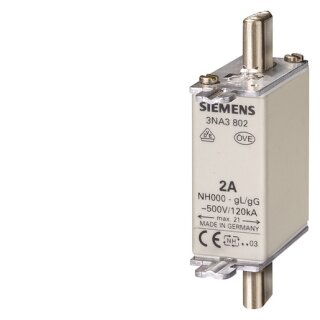Siemens IS NH-Sicherungseinsatz G000 63A 500AC250VDC 3NA3822 1 St.