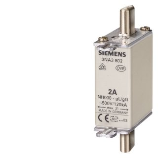 Siemens IS NH-Sicherungseinsatz G000 80A 500AC/250DC 3NA3824 VPE 3 St.